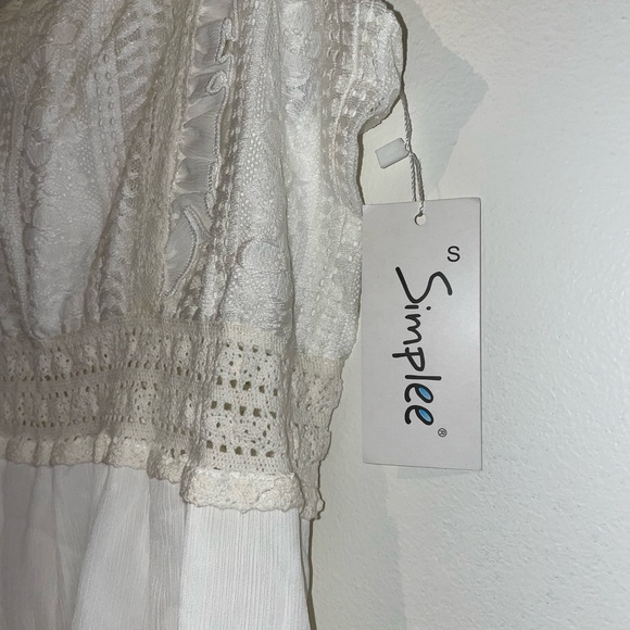 ADORABLE white sundress with tie back and ruffles - Picture 13 of 13